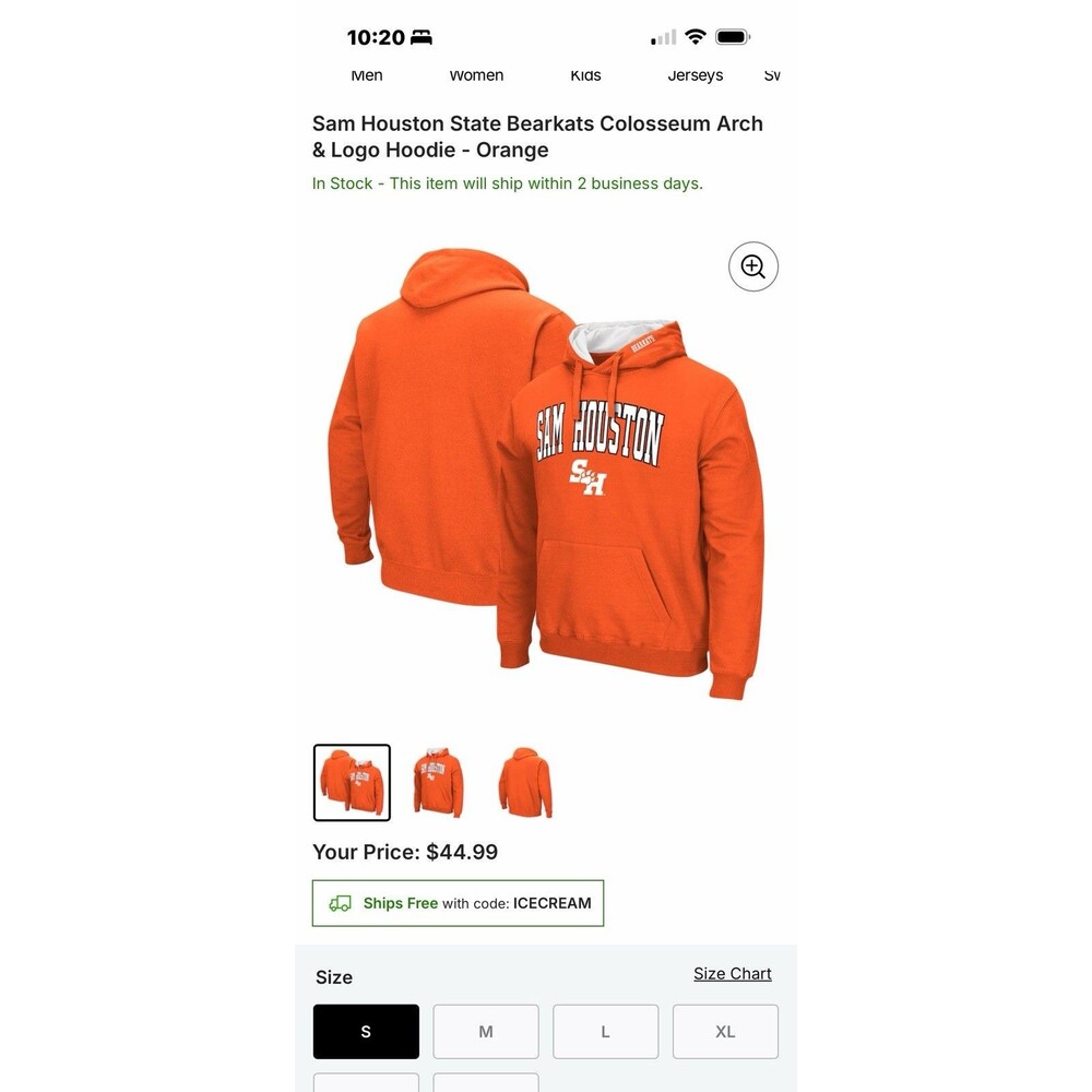 Sam Houston State Bearkats Colosseum Arch & Logo Hoodie / Sweatshirt - Small